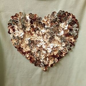 Mint Green Tank Top w/ Large Sequin Heart